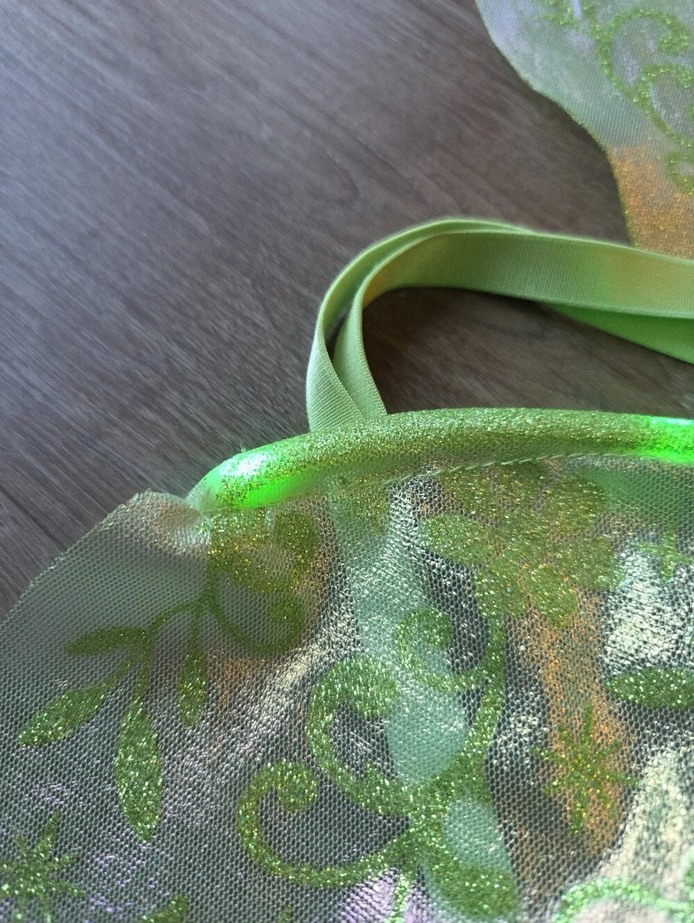 Disney Store Tinkerbell Light Up Green Fairy Wings Costume Kids OS *Works great!